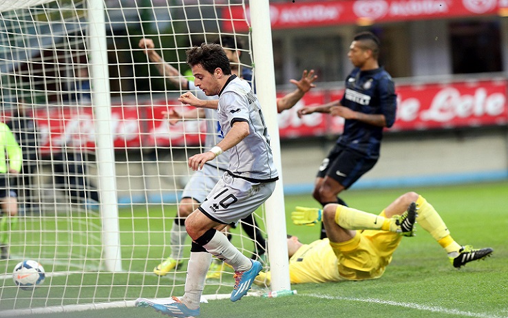 Bonaventura dopo aver appena realizzato il goal dell'1-1 a San Siro nel 2014