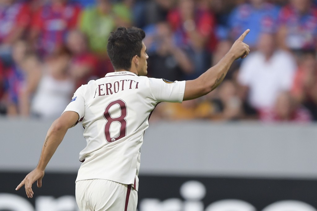 Diego Perotti dell'AS ROMA in azione. VOoci lo volgiono on MLS già dalla prossima stagione.