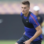 Patrik Schick in allenamento con la Roma