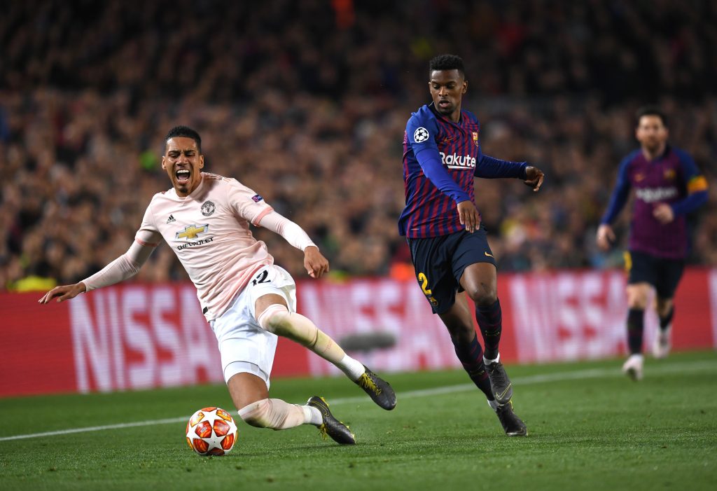 FC Barcelona v Manchester United - UEFA Champions League Quarter Final: Second Leg Smalling