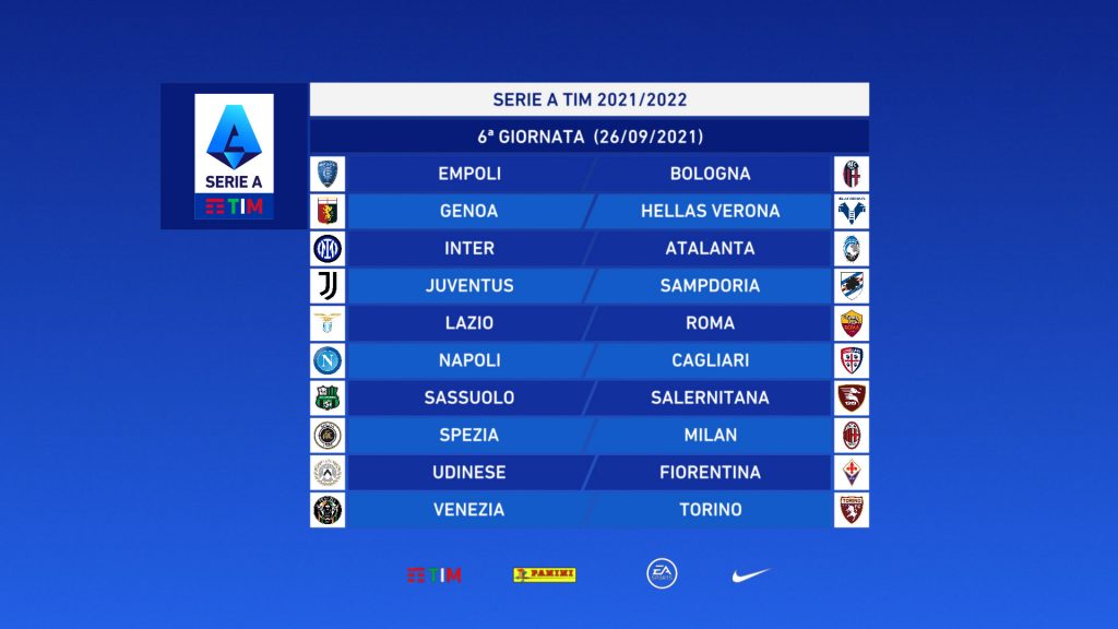 Serie A 6a giornata
