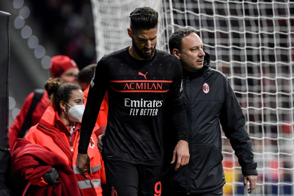 Olivier Giroud Milan infortunio