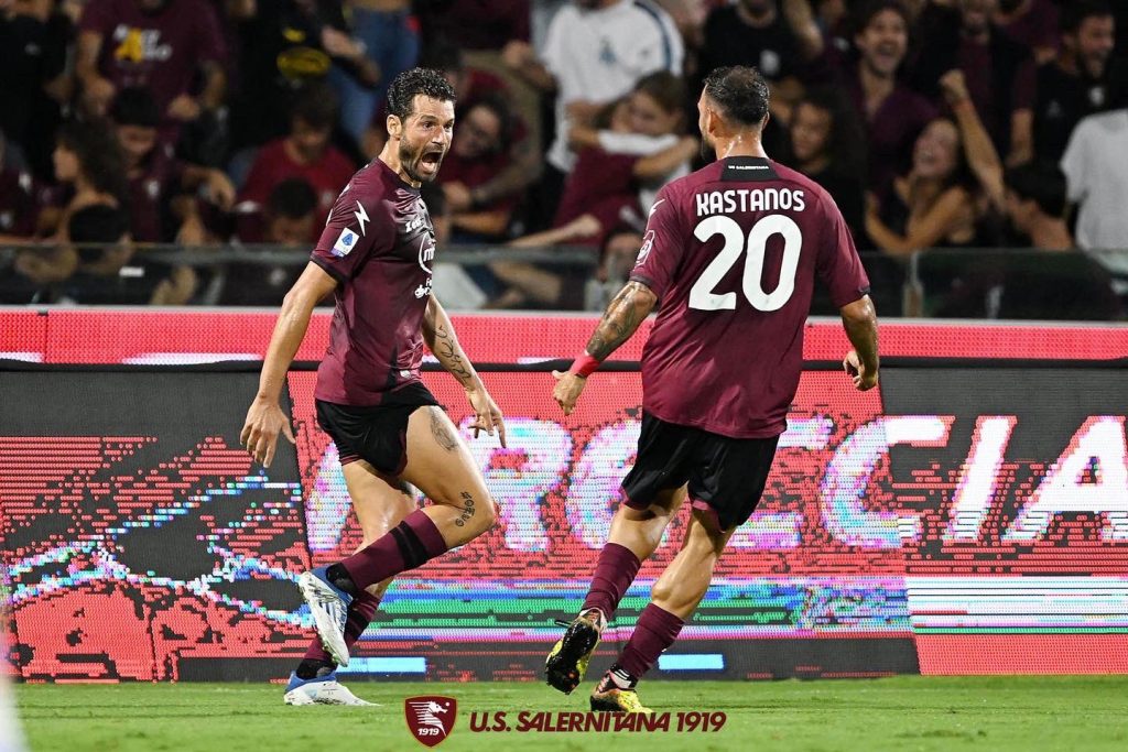 Antonio Candreva Salernitana celebration