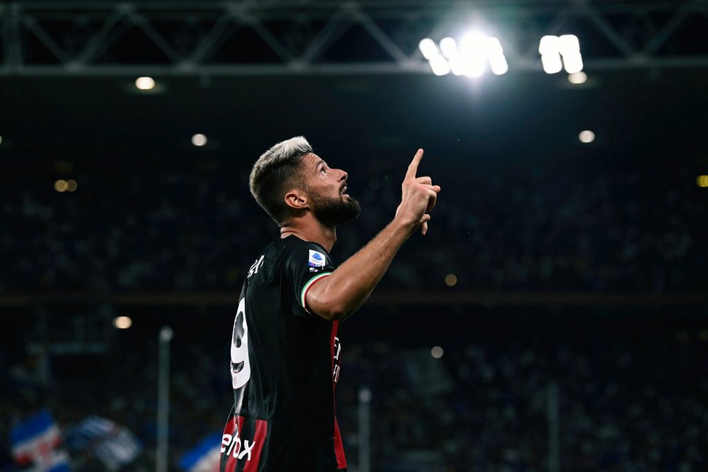 Olivier Giroud Milan celebration