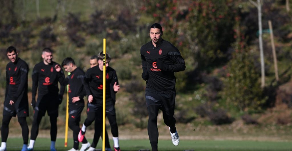Zlatan Ibrahimovic Milan training