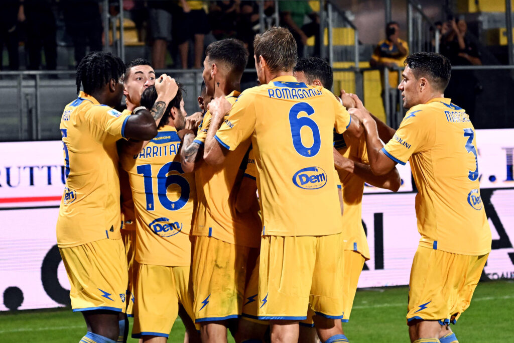 Frosinone squad celebration