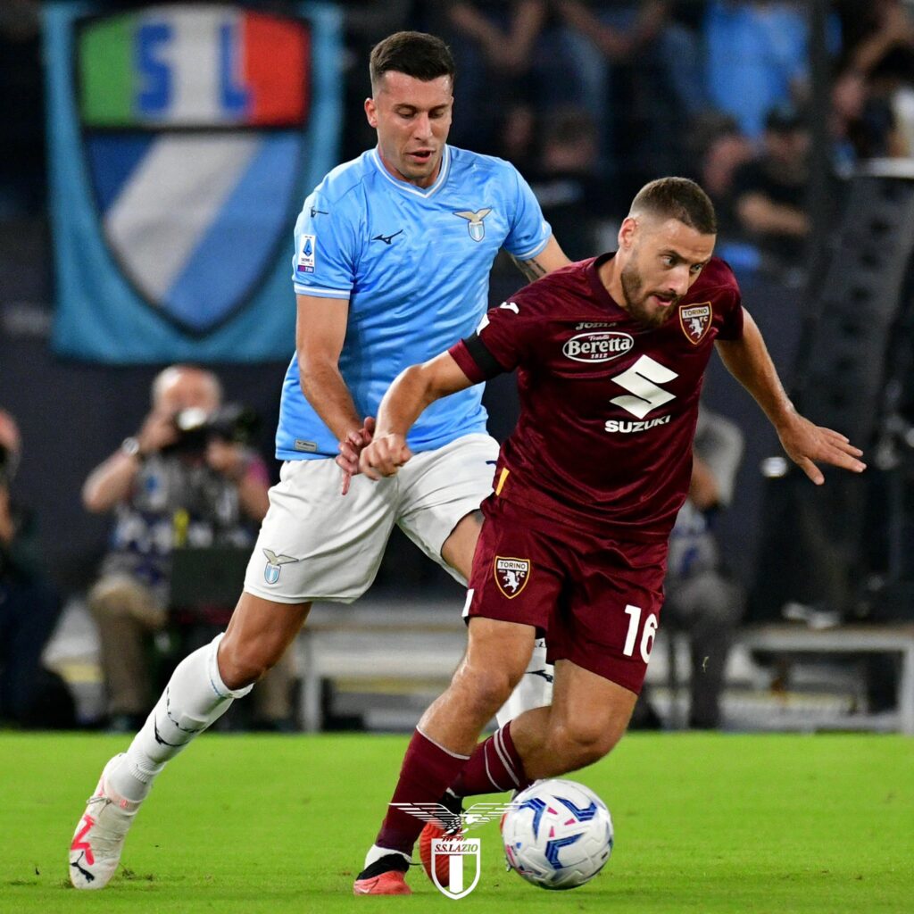 Nicolò Casale Lazio Nikola Vlasic Torino duel