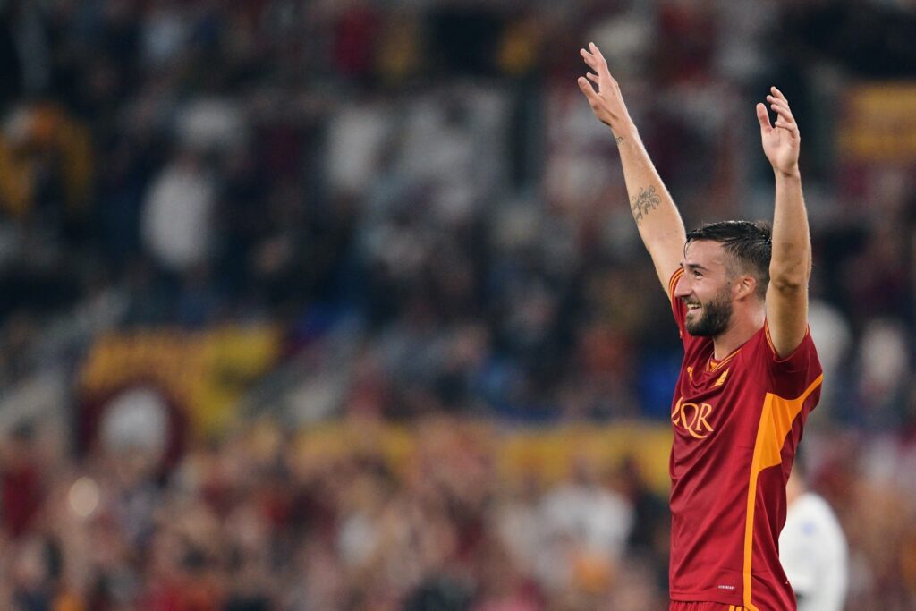 Bryan Cristante Roma celebration