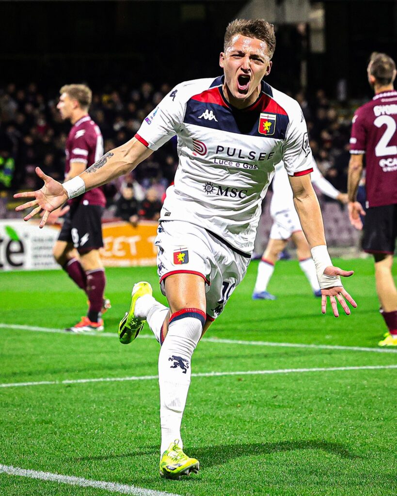 Mateo Retegui Genoa celebration. 1jpg