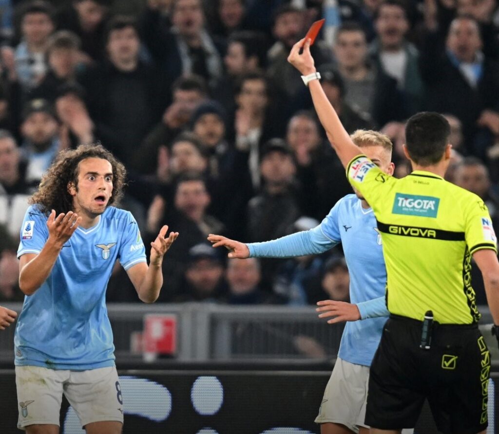 Mateo Guendouzi Lazio red card