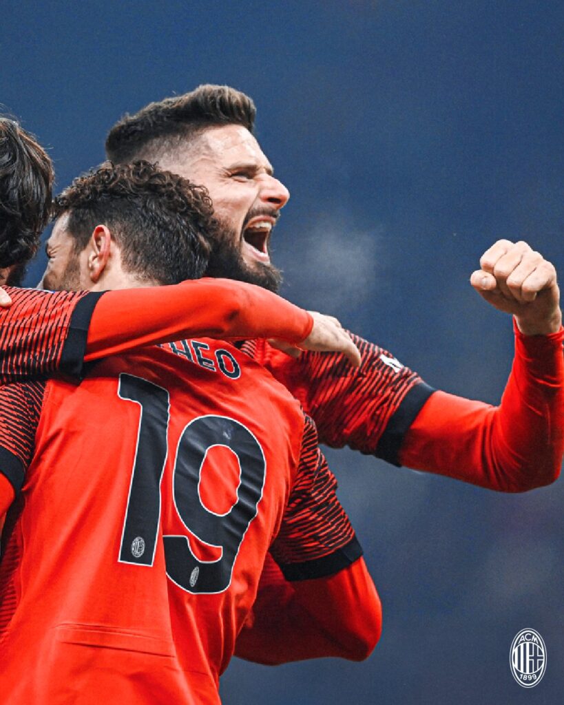 Olivier Giroud Milan celebration