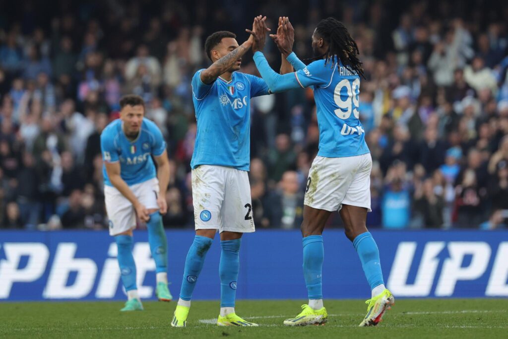 Cyril Ngonge Napoli celebration