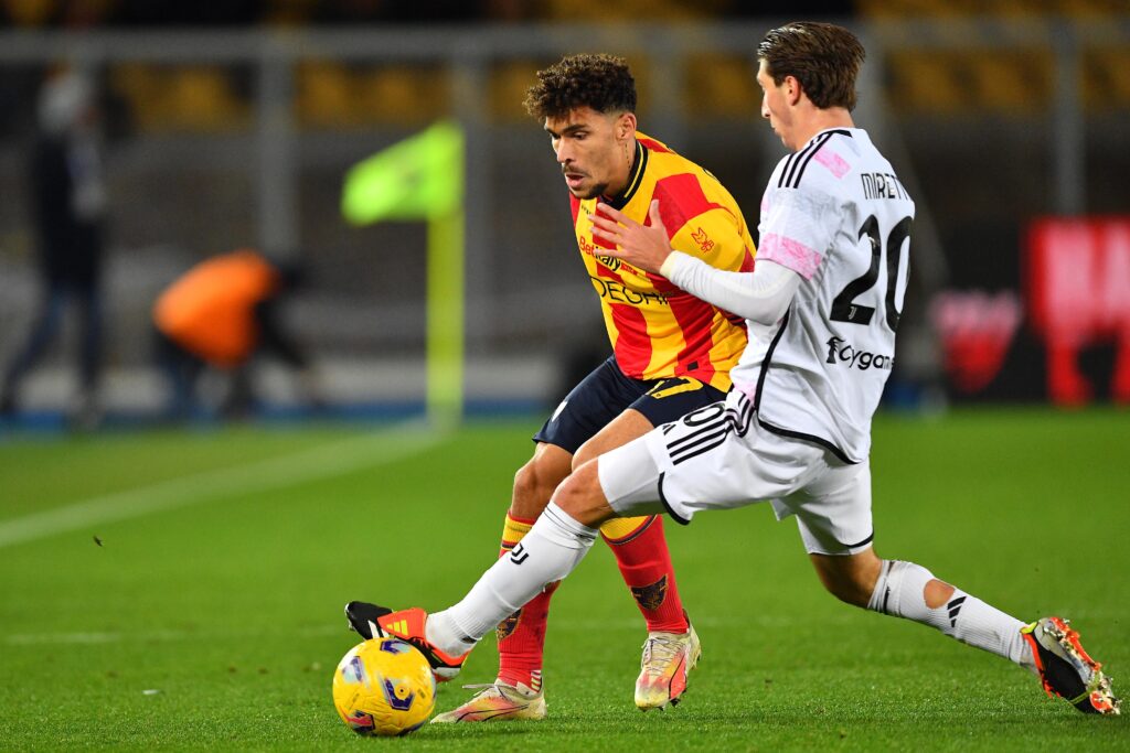 Valentin Gendrey Lecce Fabio Miretti Juventus duel