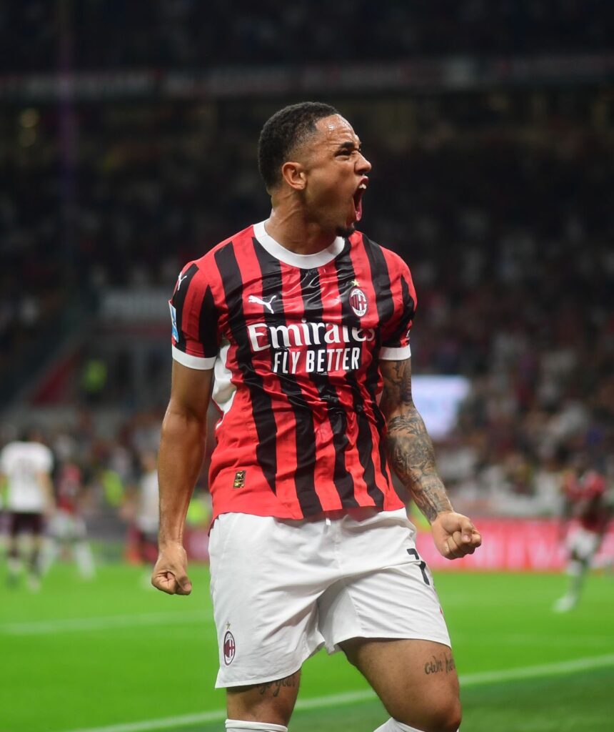 Noah Okafor Milan celebration