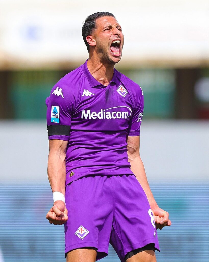 Rolando Mandragora Fiorentina celebration